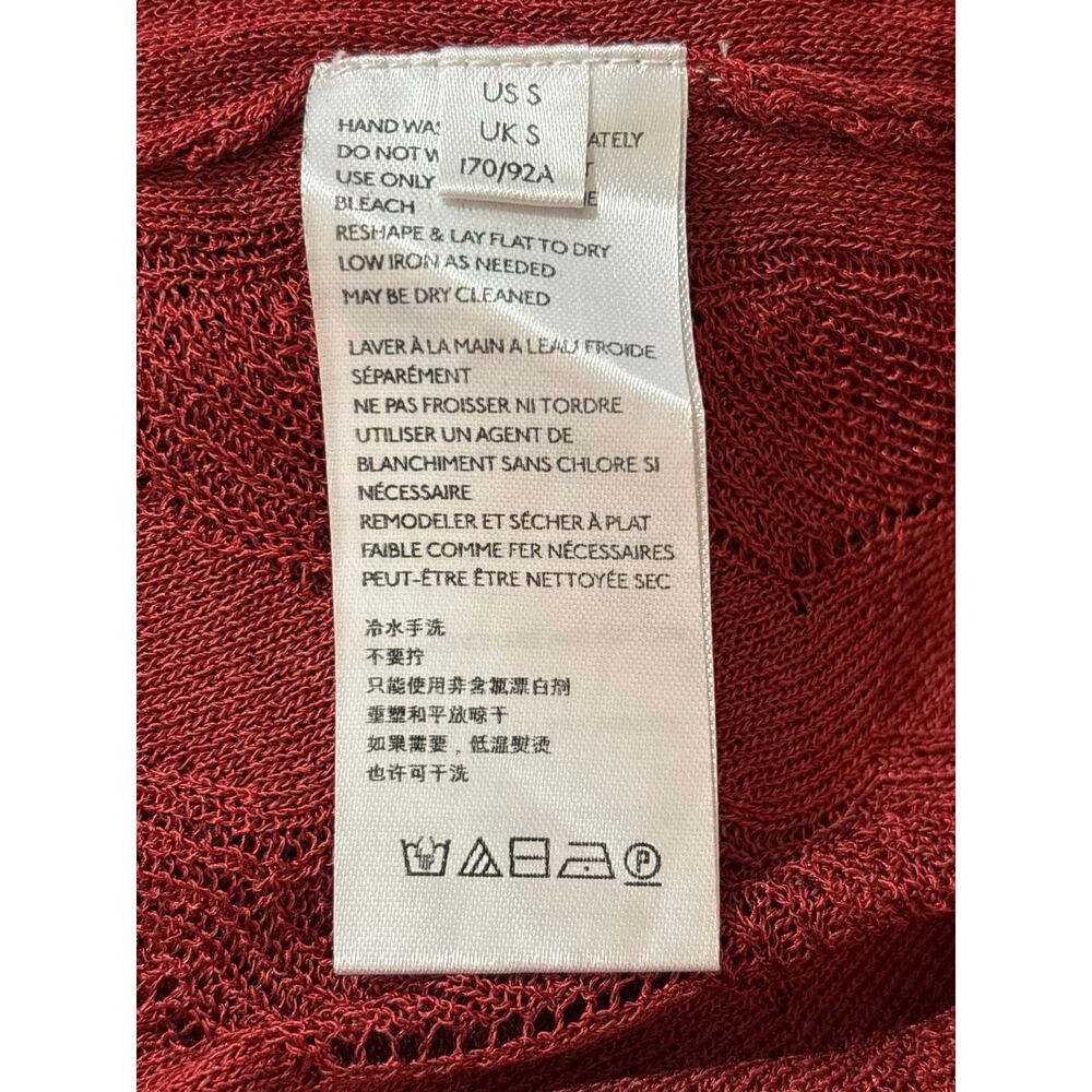 Free People Halter Neck Mini Dress Red Backless Sheer Front Button Crochet S - Picture 6 of 7